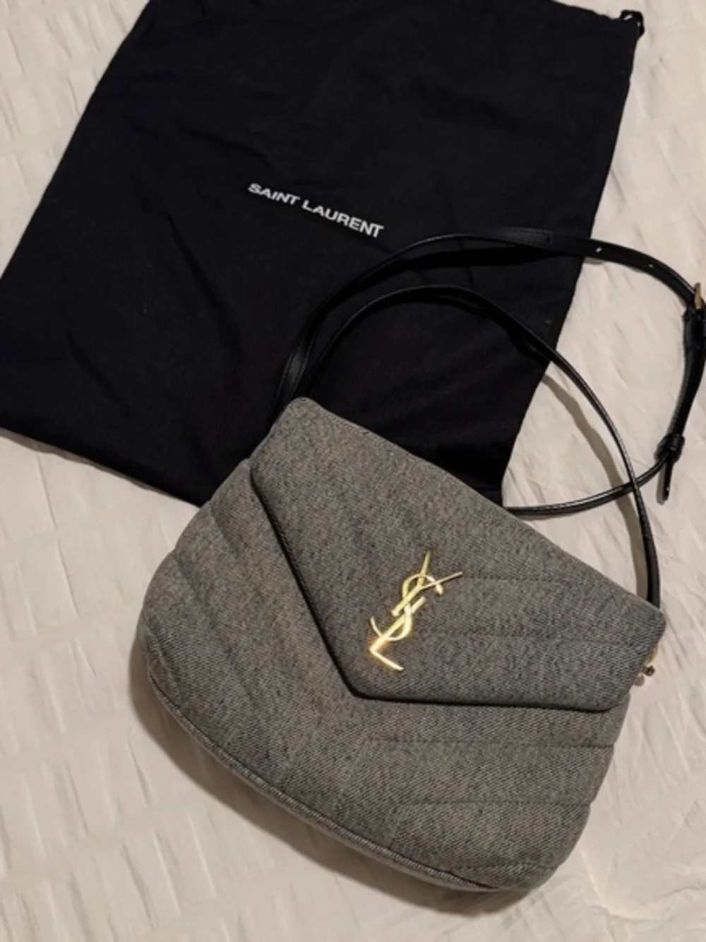 YSL Denim Chevron Bag